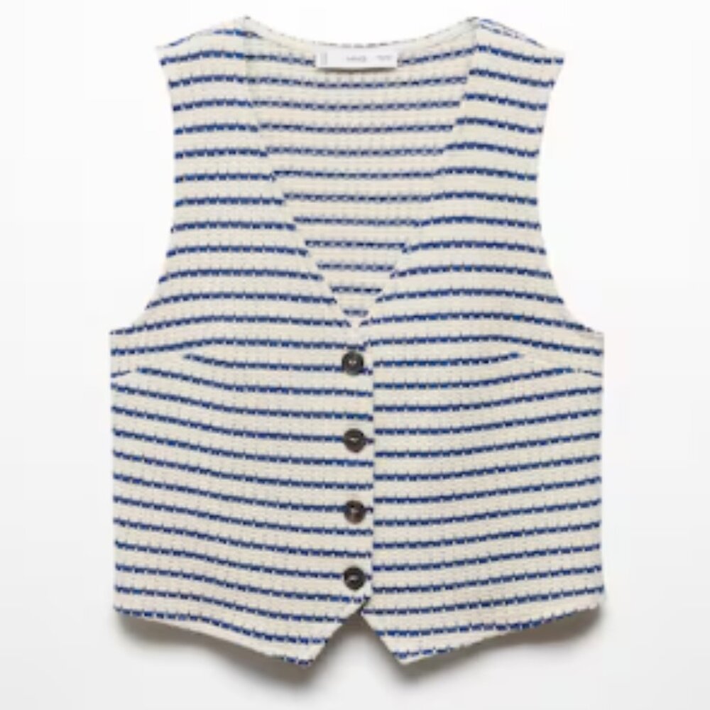 Mango striped crochet top